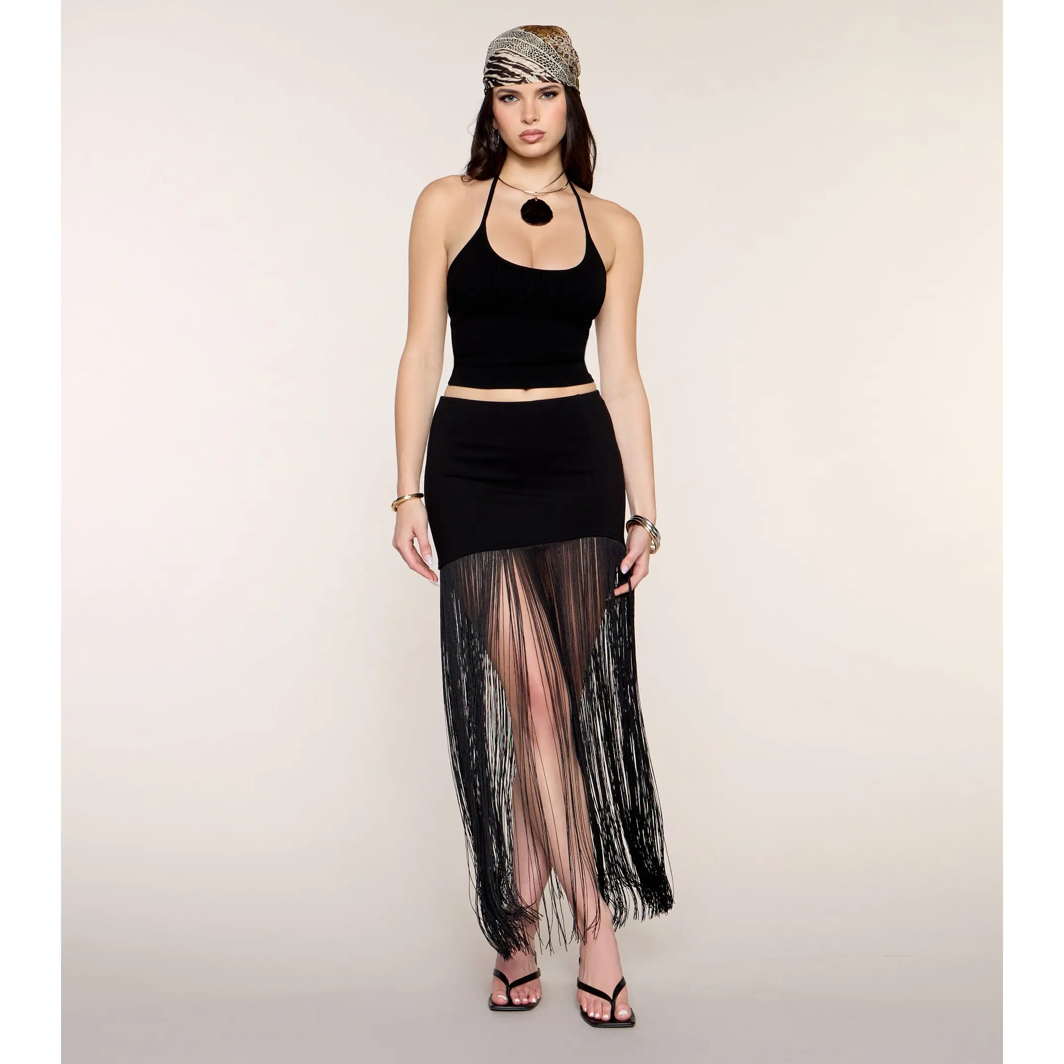 Drama In Motion Fringe Maxi Skirt