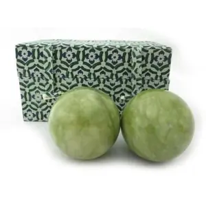 Large Green Jade Baoding Balls - Chinese Health Stress Exercise Balls