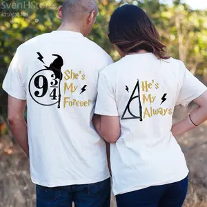 Magic Love Matching Couple Shirt,  She's My Forever He's My Always T-Shirt, Fantasy Couple Tee, Romantic Boyfriend Girlfriend Gift, Cute Love Matching Shirts for Couples