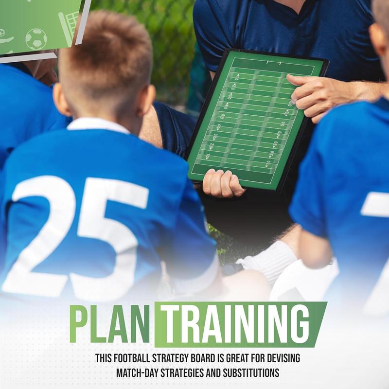 Dry Erase Coaching Board,  Coaches Clipboards, Portable Foldable Tactics Board with Dry Erase Marker Pen and  - Basketball, Football, Soccer, Hockey