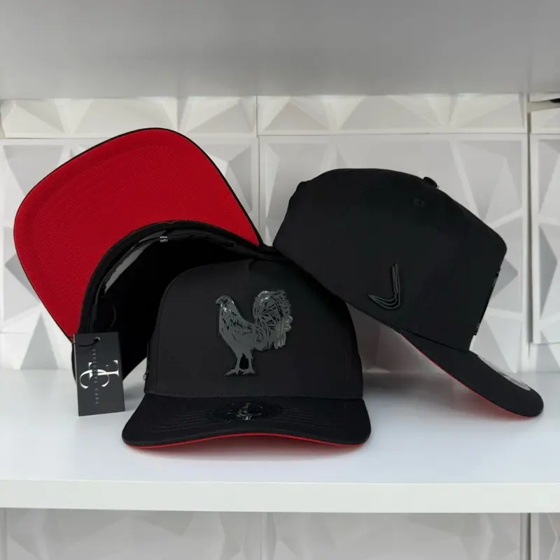 Gallo Black Plate SnapBack Hat-Black/Red
