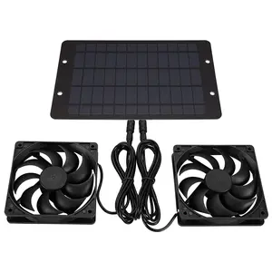 Solar Powered Cooling Ventilation Fan, Ventilator, Solar Panel & Fan Kit, Outdoor Cooling Solution for Chicken House, Greenhouse, Pet House