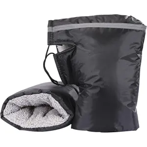 Universal Motorcycle Handlebar Gs Windproof Snowmobile Handle Bar Muffs Waterproof ATV Hand Muffs Winter Motorbike Hand Warmer Mitts with Reflective Strips 1 Pair