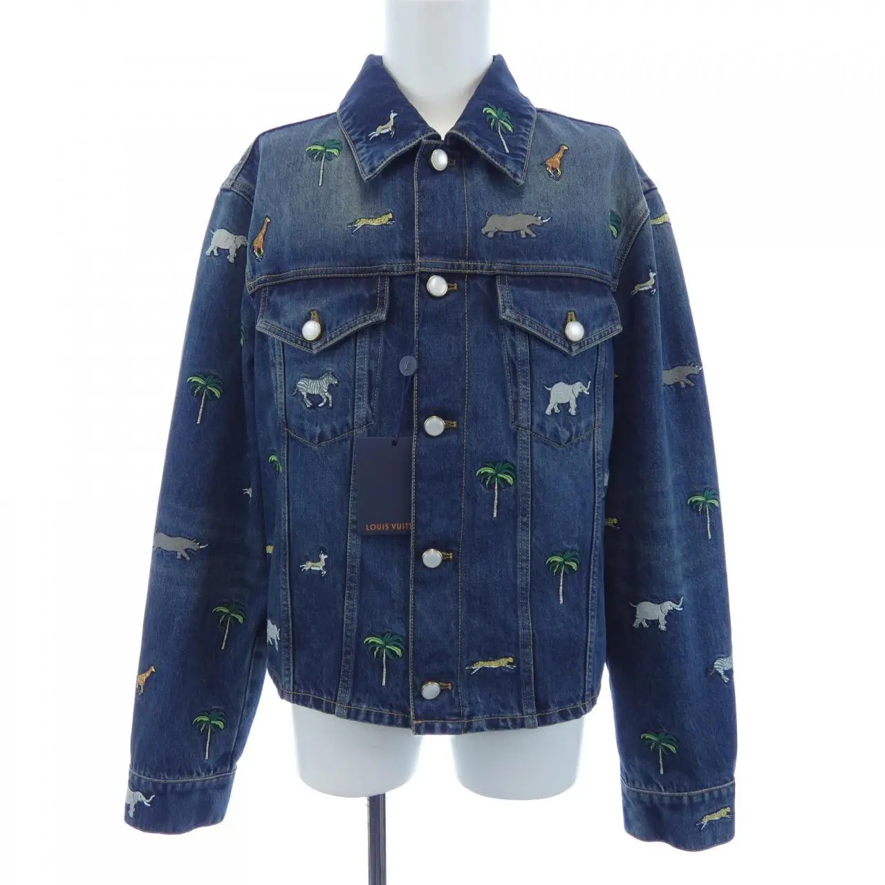 Pre-owned Louis Vuitton Denim Small Leather Goods The Darjeeling Limited Embroidery Jacket