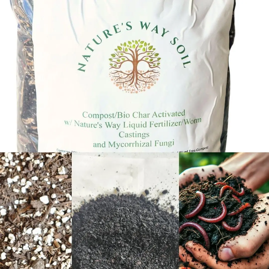 Nature's Way Soil Enhanced Living Compost – Fresh Weekly – Enriches Up to 100 lbs of Soil – 20% Activated Biochar & Worm Castings for Superior Growth – Organic Soil Amendment – 10 lb Bag