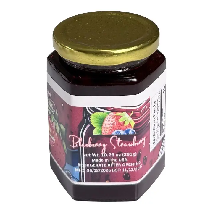 Blueberry & Strawberry Sweet Jam, Natural Flavor, Granulated Sugar-Free Healthy Snack, Made in USA, 10.26 oz