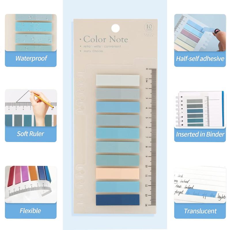 2000Pcs Sticky Tabs for Annotating Books, Clear Sticky Notes for Binders, Page Markers for Notebooks, Multi-Colored Writable and Repositionable Book Flags Strip Index Tabs