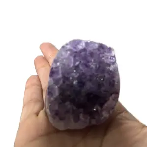 Amethyst Drusy Geode Crystal Purple Quartz Cluster for Spiritual Healing Intuition Traditional February Birthstone Balances Mood Reduces Anxiety