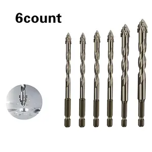 4-Flute Drill Bit Set, Professional Durable Hard Alloy Drill Bit Set, Power Tool Accessories for Marble, Glass, Tile Concrete, Plastic, Wood