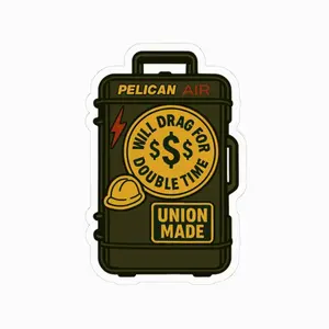 Self Adhesive Vinyl Stickers - Waterproof, UV-Durable, "Will Drag for Double Time" Design Lineman Hard Hat DPZ Decal Labels for Office Stationery, Self Adhesive Stickers