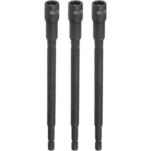 3 count  Nut Driver 5/16" x 1/4" Long Quick Change Hex Shank  SAE Nut Driver CRV Steel for Impact Drive Nuts  Driver Bit Set for Drill