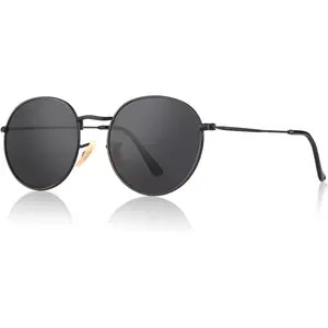 Retro Round Polarized Sunglasses Mens Womens Circle Metal Hippie Shades UV400 Protection  -USA