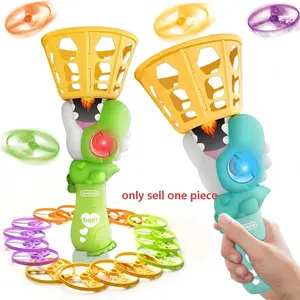 Dinosaur Electric Elastic Flying Disc, Indoor Outdoor Toy, Bamboo Propeller Foot-Powered Fly Disk, Parent-Child Interaction, Requires 3x2aa Batteries