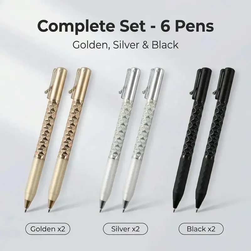 Creative Rhombic Geometric Transforming Pens, 2, 2 Silver Color, 2, Student Stress Relief Writing Gel Ink Pens, Rollerball Pen Set, Unique Pens, Stationery Office Supplies