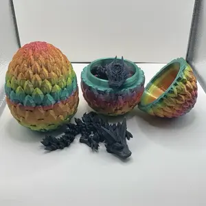 Rainbow dragon egg + mystery dragon statue figurine