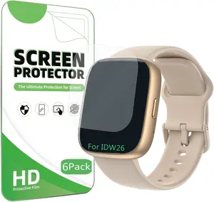 Screen Protector For IDW25 / IDW26  Watch 1.83" (6 Pack) Clear TPU Soft Film, Compatible for KEEPONFIT,  IDW28 Smartwatch 1.85 Screen Protector