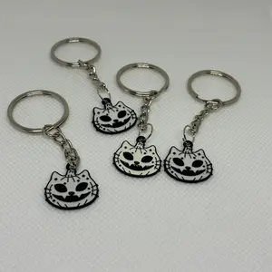 Skeleton Cat Keychain