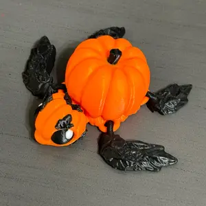 Halloween theme flexi articulated pumpkin sea turtle 5”