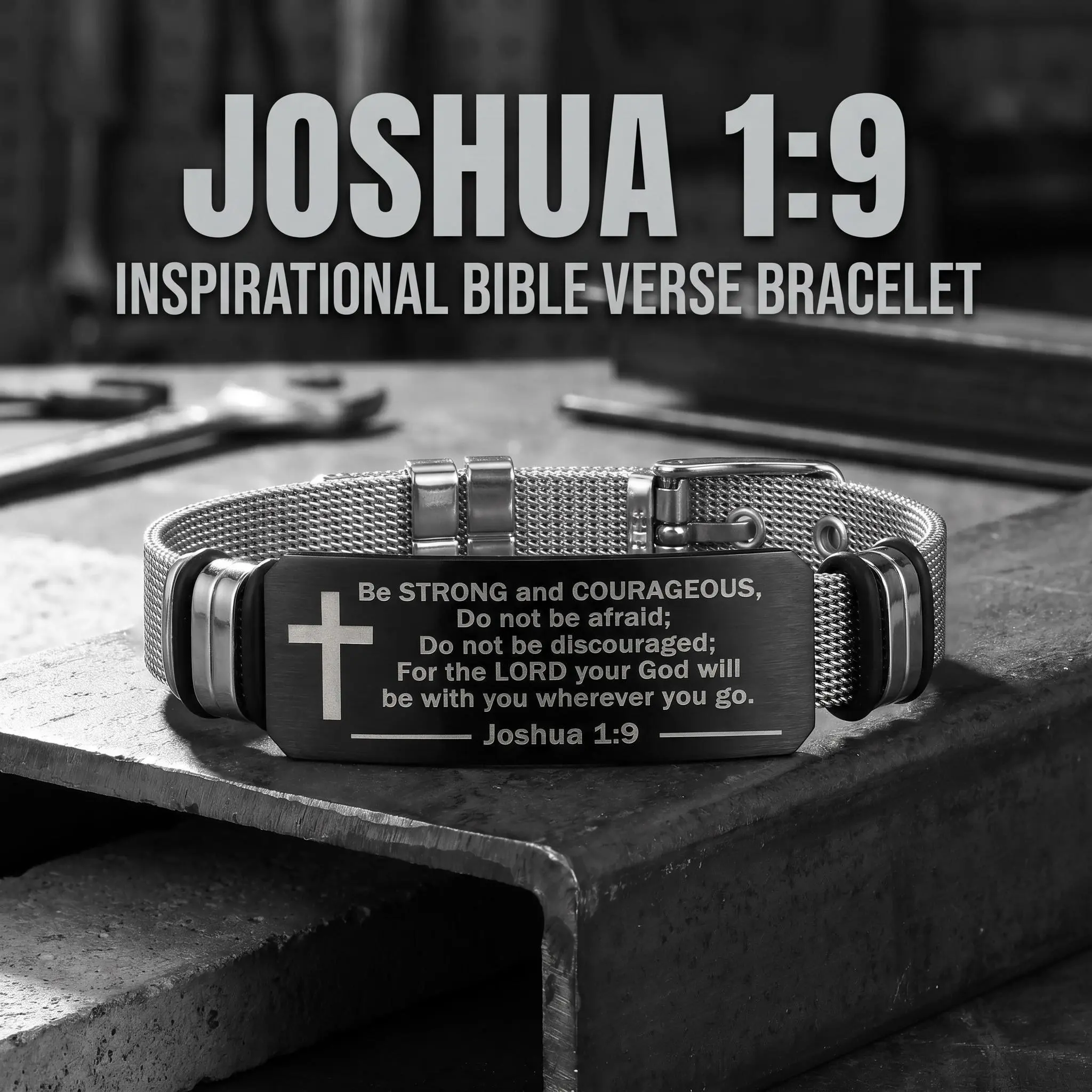 Inspirational Quote Bible Verse Cross Bracelet Faith Christian Silicone Wristband Religious Gifts for Men Women Stainless Steel Chain Strap Adjustable Bracelet - Perfect Gift for Friends, Boyfriend, Father, and Couples, Bible Verse Bracelets & Bangles, Ch