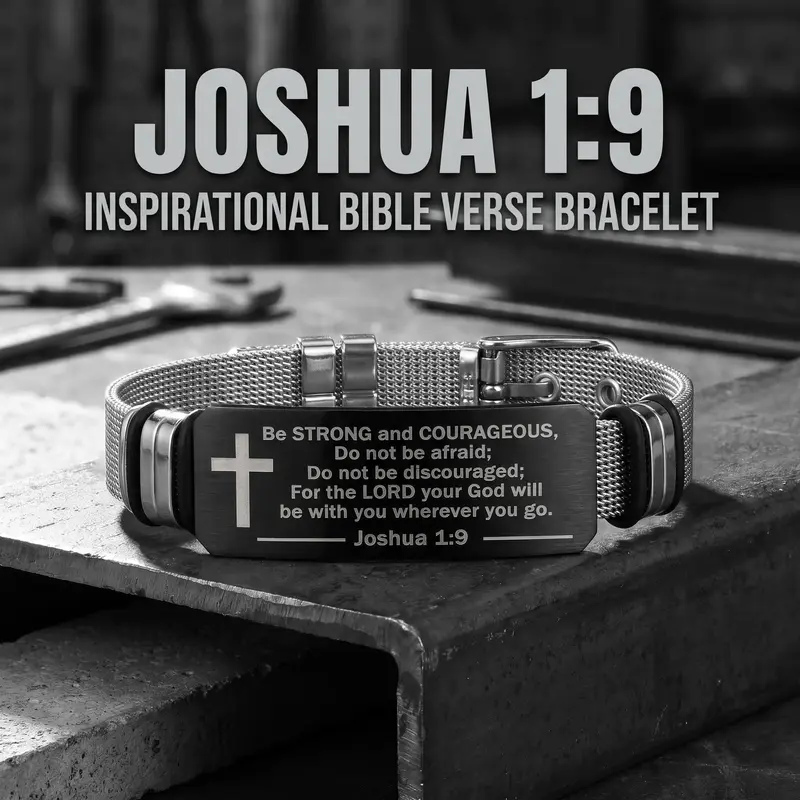 Inspirational Quote Bible Verse Cross Bracelet Faith Christian Silicone Wristband Religious Gifts for Men Women Stainless Steel Chain Strap Adjustable Bracelet - Perfect Gift for Friends, Boyfriend, Father, and Couples, Bible Verse Bracelets & Bangles, Ch