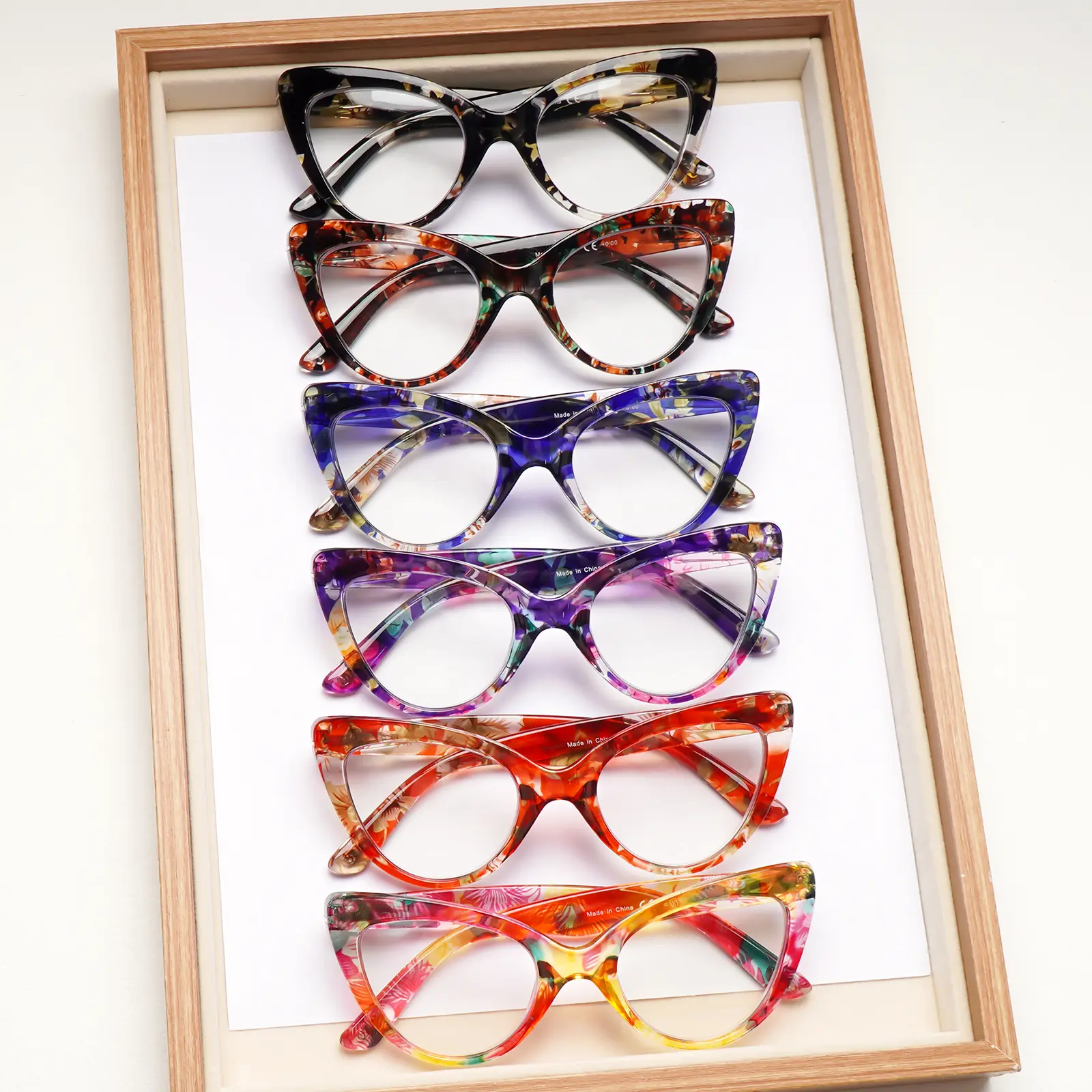 6-Piece Women's Cat-Eye Blue Light Blocking Reading Glasses Stylish Retro-Inspired Elegant Patterns Exude Charm Spring Hinge Design Fits Various Face Shapes Fashion Accessory With Versatile Styling Ideal For Everyday Casual Wear