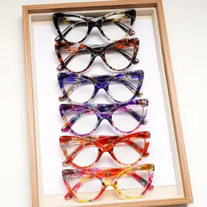 6-Piece Women's Cat-Eye Blue Light Blocking Reading Glasses Stylish Retro-Inspired Elegant Patterns Exude Charm Spring Hinge Design Fits Various Face Shapes Fashion Accessory With Versatile Styling Ideal For Everyday Casual Wear