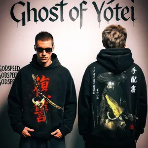 Vintage Ghost of Yotei Hoodie, Ghost of Yotei TShirt, Ghost of Yotei Sweatshirt, Acid Wash Apparel, Double Sided Print, Unisex Shirt