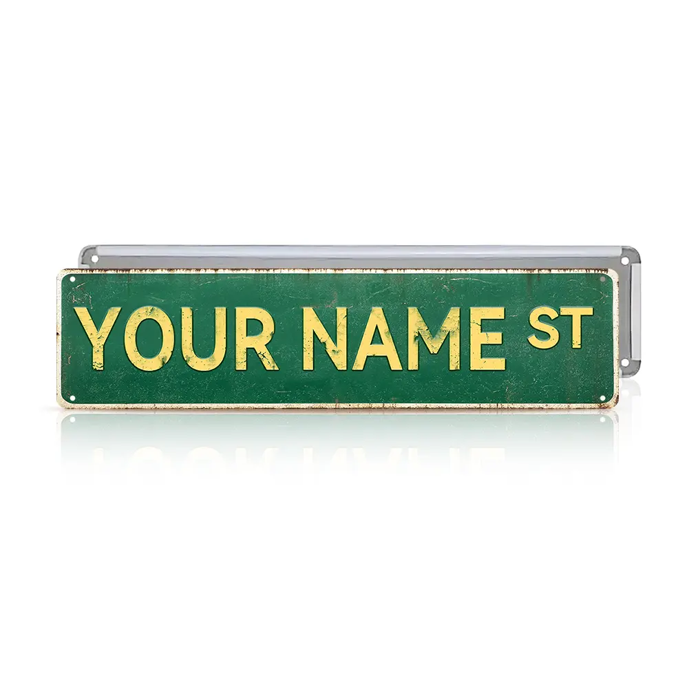 Magical Custom Retro Farmhouse Lightweight Metal Tin Street Sign - Personalized Print Road Name Plate, Rustic Home Decor Plaque for Bar, Man Cave Gift