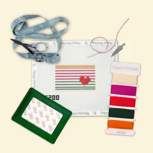 Happy Stitching - Card Keeper Needlepoint Card Wallet Kit - DIY Needlepoint Craft Kit - Self Finish Needlepoint Supplies
