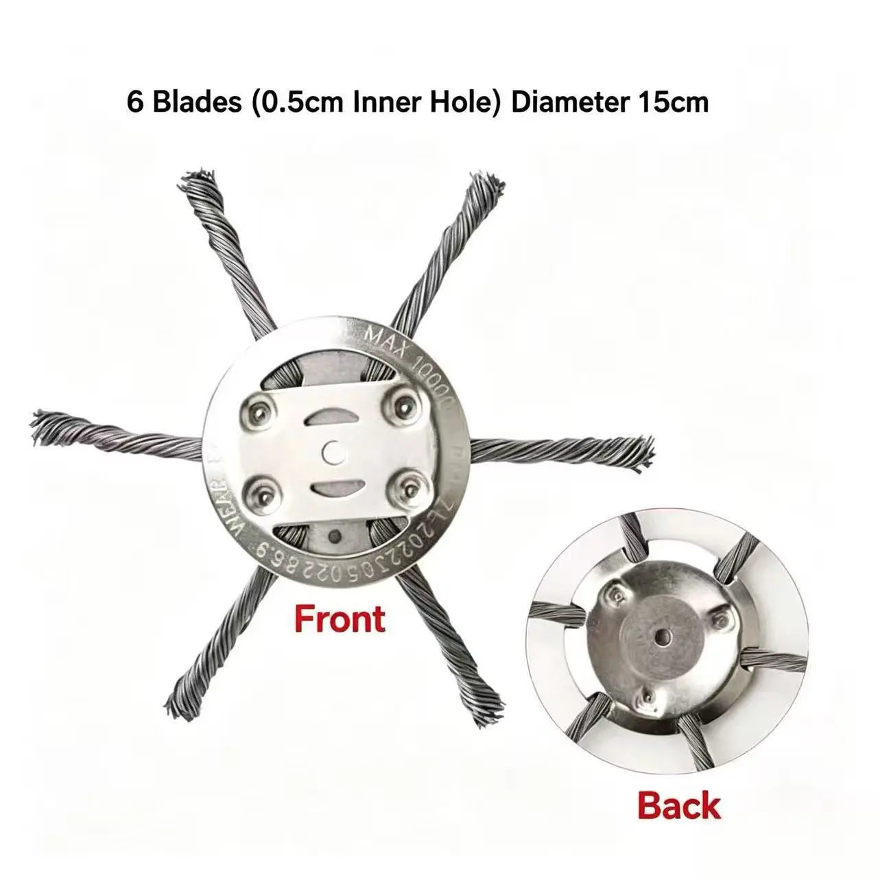 6-inch Heavy Steel Wire Trimmer Head(Bore 0.2inch/5mm) Tough Twisted Steel Strand Grass Trimmer Head - Durable, Breakage-Resistant Power Tool for Cutting Thick Grass and Vines, More Wear-Resistant Than Standard Plastic Lines Cordless Electric Lawn Mower