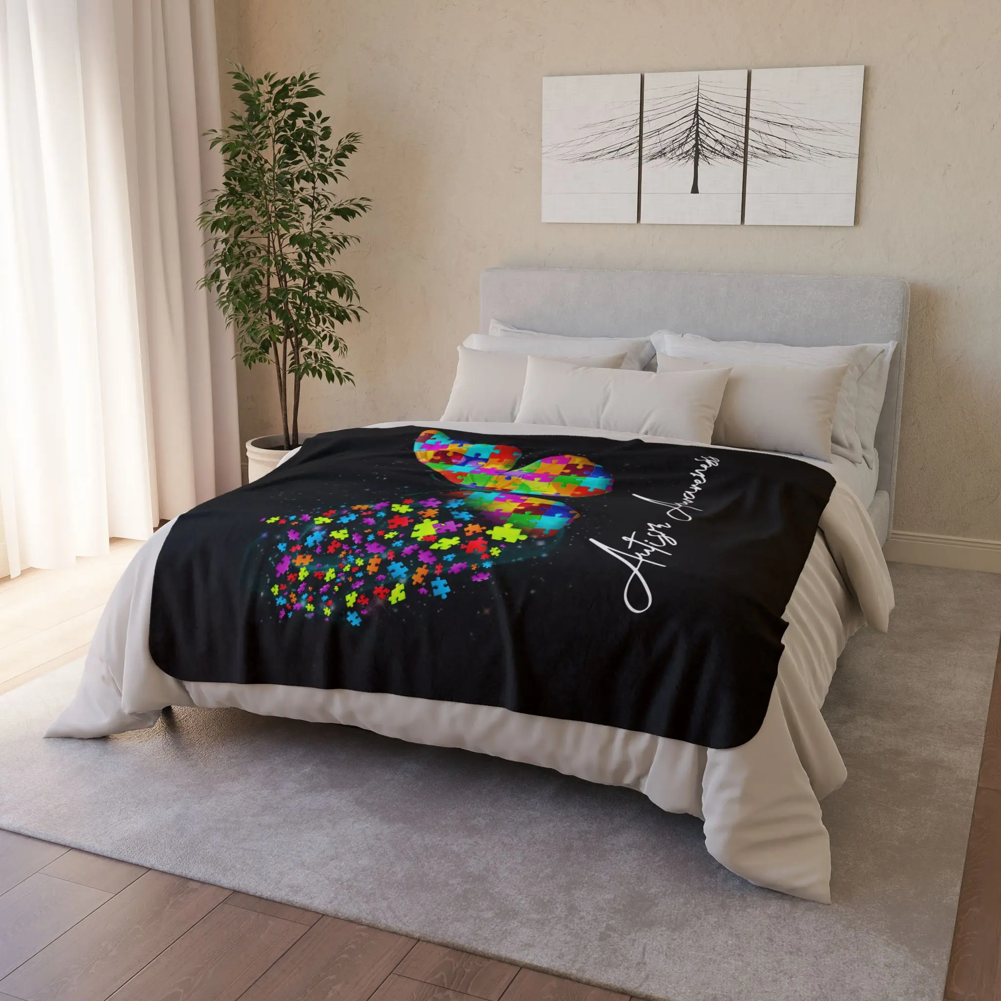 Autism awareness Soft Fleece Sherpa Blanket