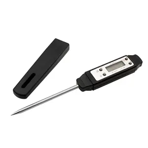 Meat Thermometer - Digital Food Thermometer for Cooking Kitchen - Automatic Calibration Pen Style Electronic Pocket Thermometer for Water Temperature, Barbecue (Black)