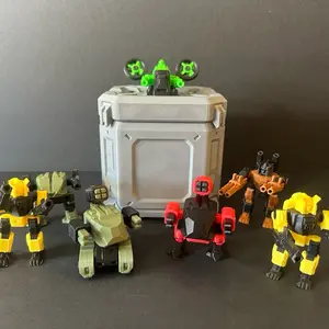 StrikeBot Battle Packs - 8 Fully Articulated Sci-Fi Mechs in Vibrant Colors with Storage Box for Collectors and Display