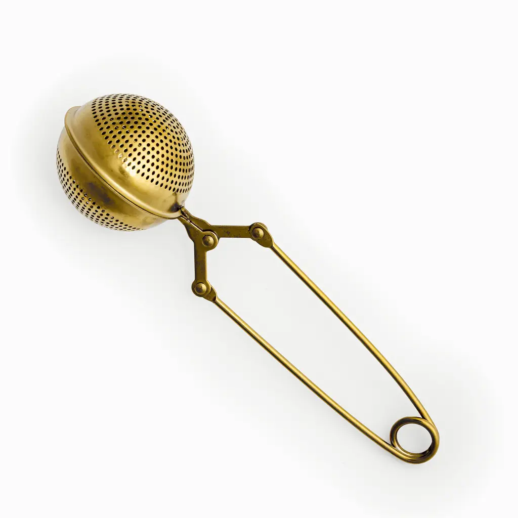 Gold Metal Mesh Ball Tea Infuser Strainer with Handle, Stainless Steel | Perfect Match for Symbi Herbal Tea Blends | Durable & High Quality | Symbi