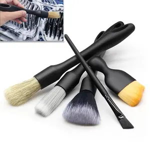 professional car care kit Car Valeting Kit 5 Counts Set Soft Professional Portable Brush for Car Interior Cleaning & Dust Removal Car Interior Cleaning Brush Set Cleaning Supplies Car Detailing Products Automotive wash accessories high power vacuum