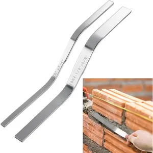 2 Pcs Double Ended Brick Jointer for Cement Pointing Trowel Masonry Tools Stainless Steel Tuck Pointing Tools (3/8"x1/4" 1/2"x5/8")