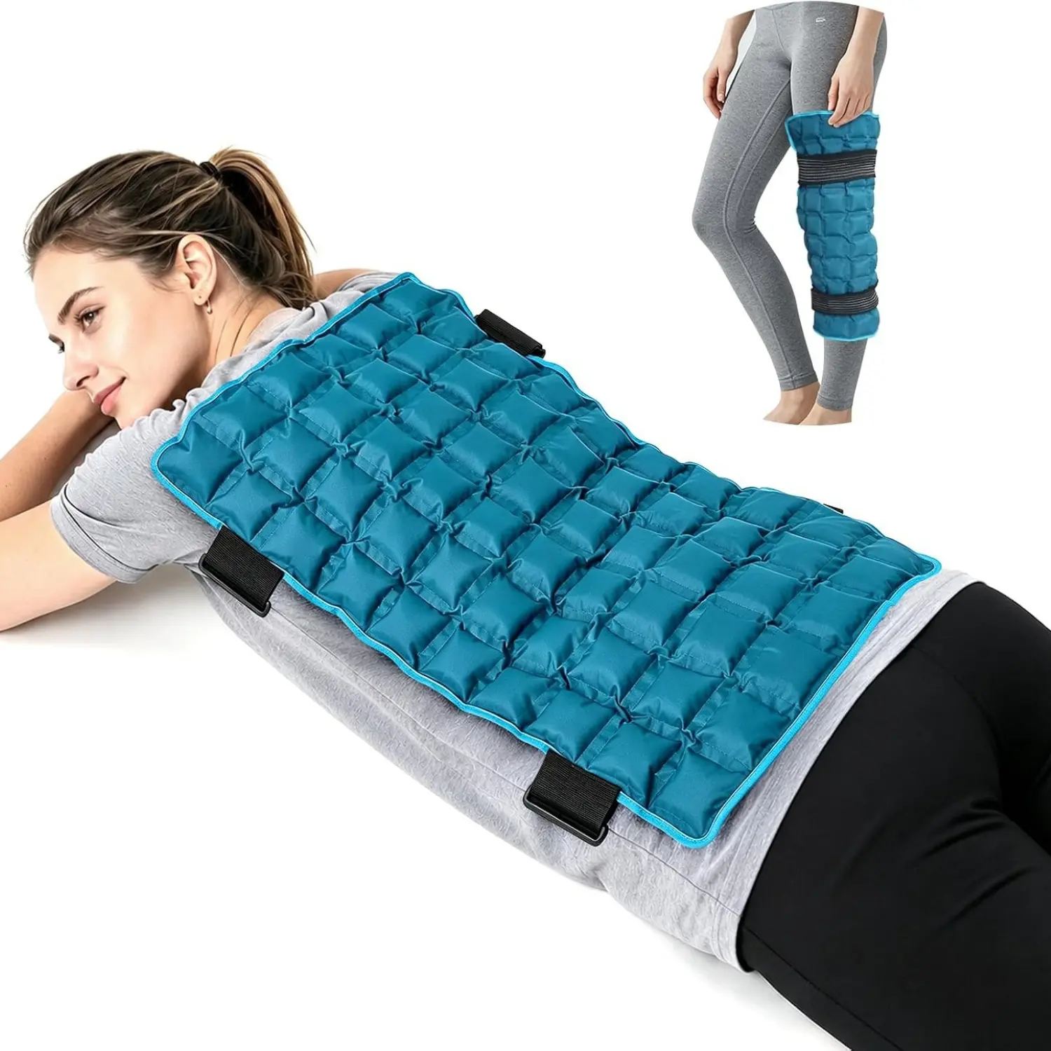 Biodegradable Large Reusable Cold Compress Ice Pack, 13x21 in - 24 Months Durability, Cold Relief for Key Body Parts, Post-Exercise Freezer Cooling Pad for Personal Care Therapy
