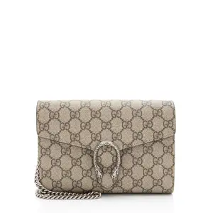 Pre-owned GUCCI Canvas Clutches & Wristlets GG Supreme Dionysus Chain Wallet