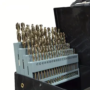 60pcs Cobalt Drill Bit Set - High Speed Steel, 135° Split Point for Metal, Cast Iron & Wood with Durable Storage Case, Wire Gauge 1-60, Essential Tool Kit for Hardened Steel, Drill Bits for Steel