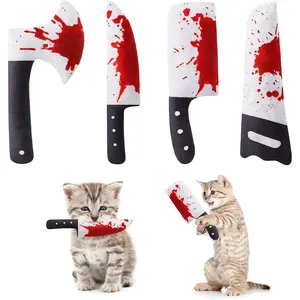 4Pcs Cat Toys, Horror Knife-Shaped Kitten Catnip Crinkly Sound Toys, Indoor Exercise for All Cat Breeds 6.5 Inches cat  toys