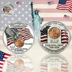Last Penny Coin, Last Minted Commemorative Penny, Cent Tribute Coin, Coins for Collectors, Uncirculated Pennies Challenge Coins, Historical Gift