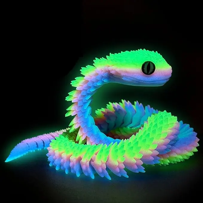 30 Inch 3D Printed Snake – Movable Articulated Snake, Ideal Educational 3D Printed Animal Toy. Must-Have Gift for Kids & Collectors, Decor for Home, Office & Executive Desks