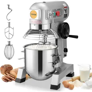 Spring new arrivals Commercial Food Mixer, 15Qt Capacity with Timer, 500W Stainless Bowl Durable Electric Mixer for Commercial Use, 3 Speed Options 113/184/341 RPM, Includes Dough Hook & Whisk