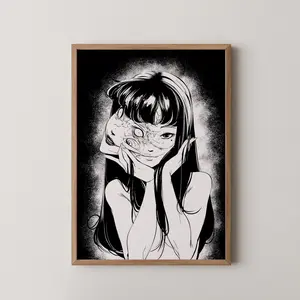 Junji Ito Tomie Poster, Unique Horror Art Print, Dark Aesthetic Decor, Manga Artwork