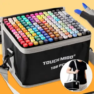 Alcohol Markers Set, Art School Supplies Art Materials, 12/24/36/48/60/80/168 Colors Dual Tip Art Markers for Coloring, Drawing, Illustrations, Book Painting, Alcohol Based with Carrying Case for Adult Students