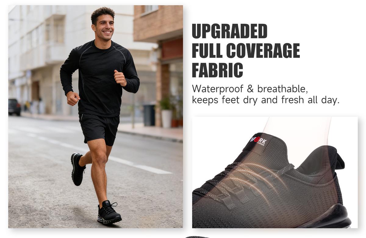 LARNMERN Waterproof Breathable Air Cushion Work Shoes for Men & Women Seamless Full Coverage Shoes, No Rubbing Comfort Lining Non-Slip Oil-Proof All-Season Perfect for Chefs Nurses Cleaners & Outdoor Activities