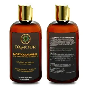 Damour Moroccan Amber Hydrating Shampoo (Sea Moss)  SilkyLuxury Moisturizing Haircare Scent Biotin Gentle Cleansing Smooth