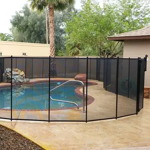 VINGLI 4Ft x 12/48/96Ft or 5Ft x 12/48Ft  Black Pool Fence Swimming Pool Fence in Ground Pool Safety Fencing