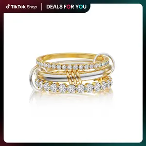 NECOCY 3 Layered Interlocked Stackable EngagementRings for Women Cubic Zirconia Stacking Jewelry for Summer for Fashion dealsforyoudays