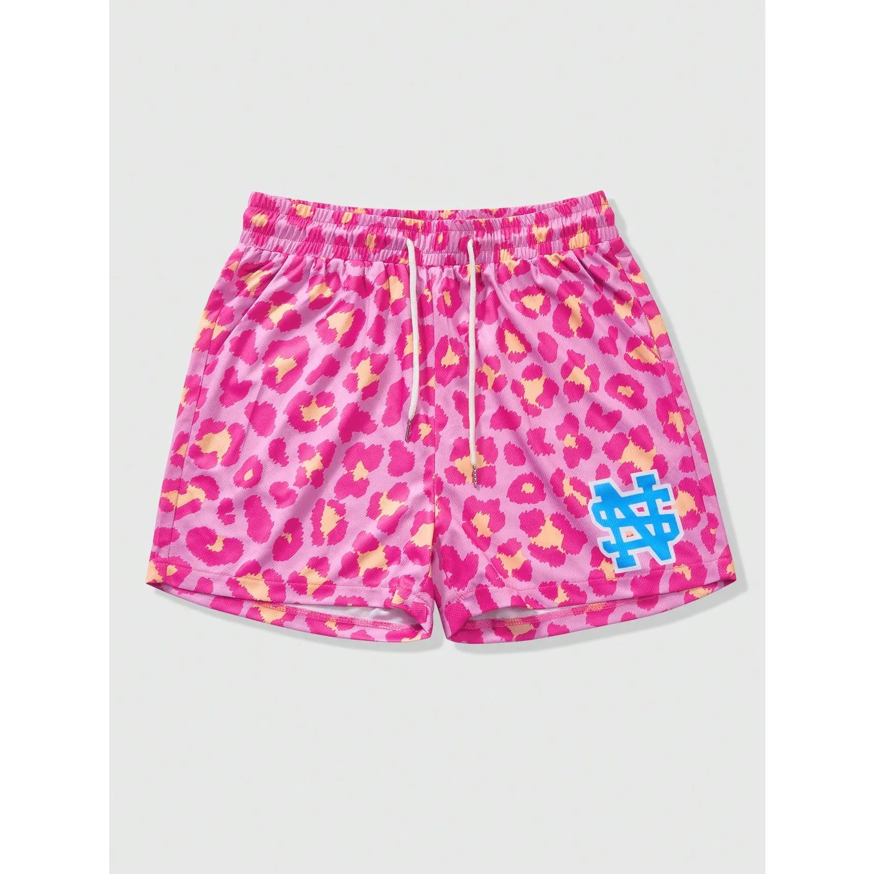 Men's Woven Shorts with a Casual Colorblock Leopard Print, 7" Lightweight Design with Zip Pockets for Street to Beach Wear, Cheetah Print, Quick-Dry, Cool City To Beach, Do Not Dry Clean, Evening, Breathable, Fabric